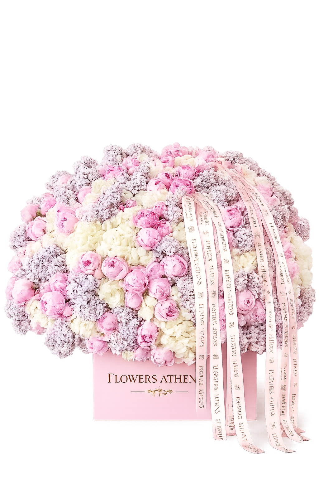 Pink Peonies & Hydrangeas Arrangement in a Box | Flowers Athens
