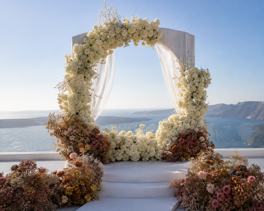Παραθαλάσσιοι Γάμοι στην Ισθμία & Λουτράκι — Floral Ideas από τη FlowersAthens.gr