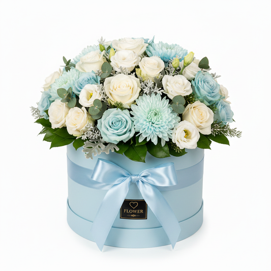 Γαλάζια Φαντασία | Σύνθεση σε Κουτί FlowersAthens