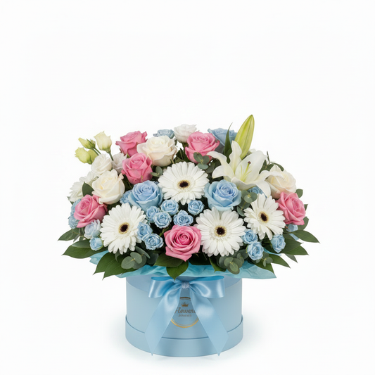 Σιέλ Ονειροπόληση | Σύνθεση σε Κουτί FlowersAthens