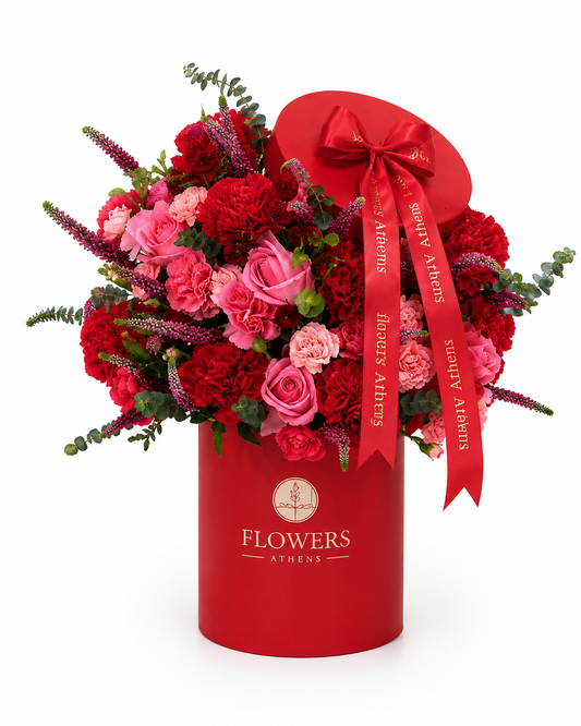Red Passion | Arrangement in a Box FlowersAthens