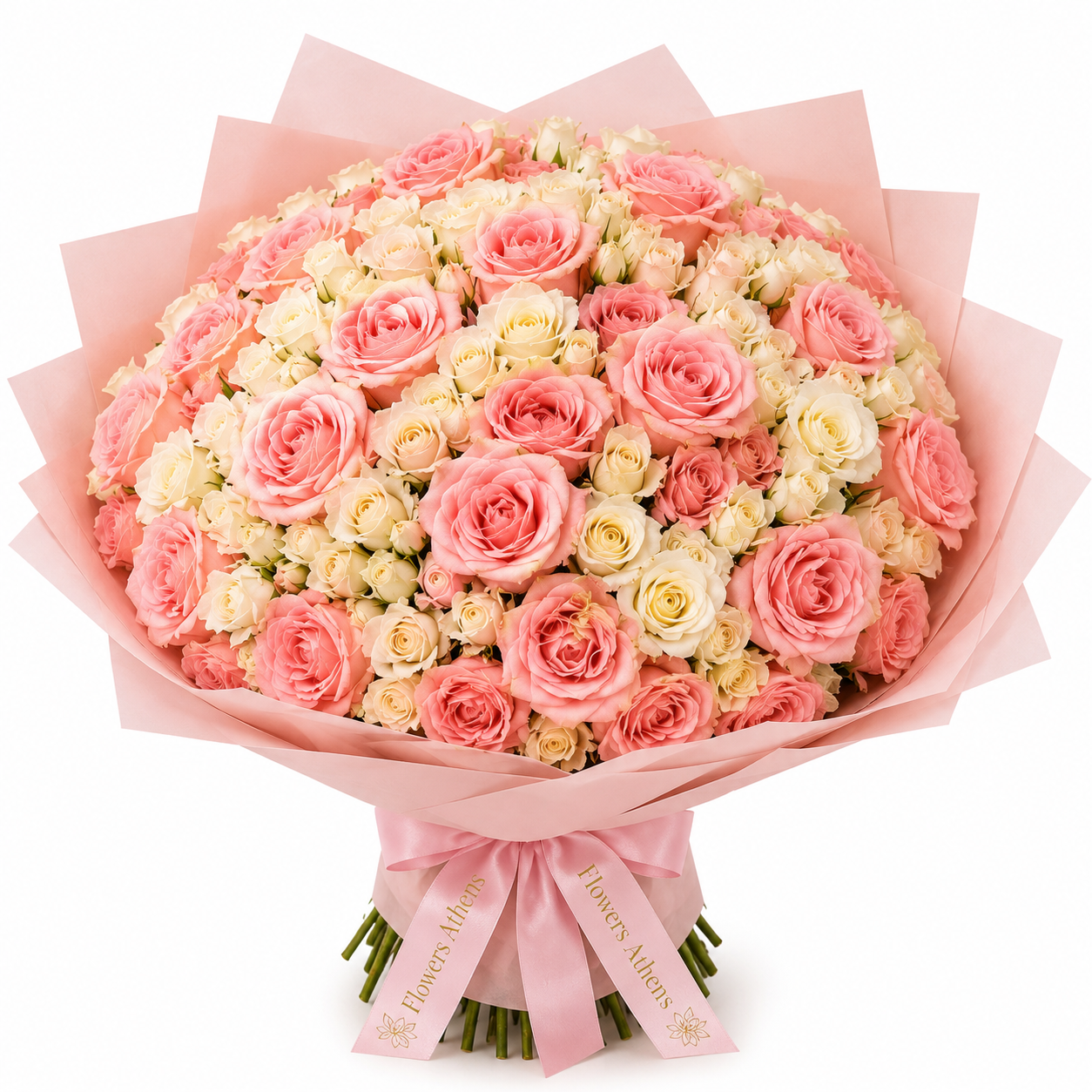 La Vie en Rose | Μεγάλη Ανθοδέσμη 100 Τριαντάφυλλα Flowers Athens