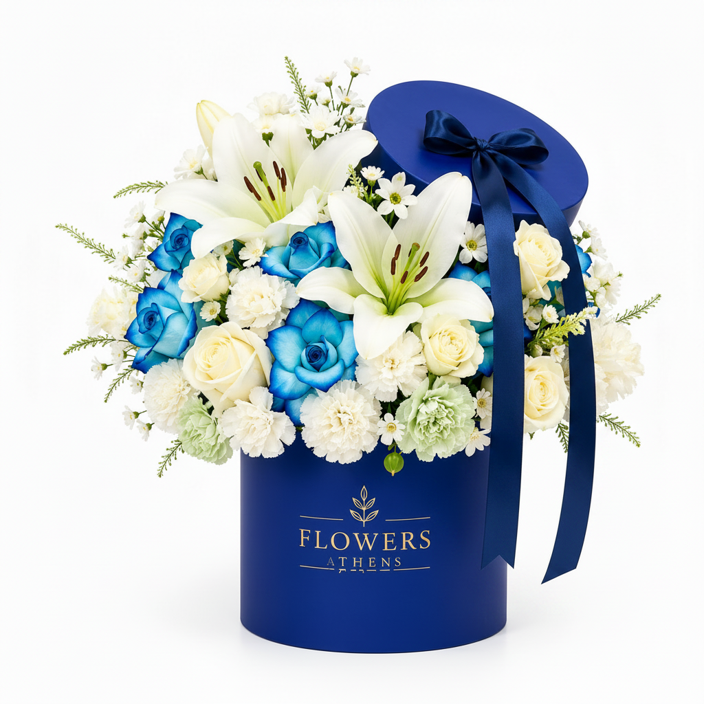 Σύνθεση Navy Κουτί FlowersAthens